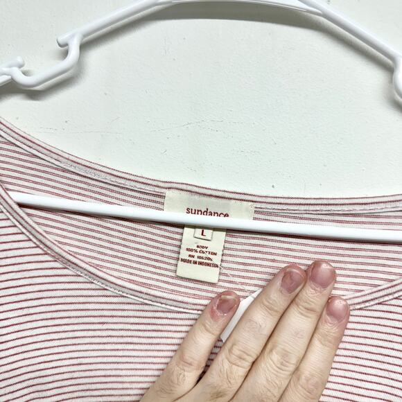 Sundance Women's Catalog Princess Ruched Striped Long Sleeve Top Size Large - Picture 2 of 3